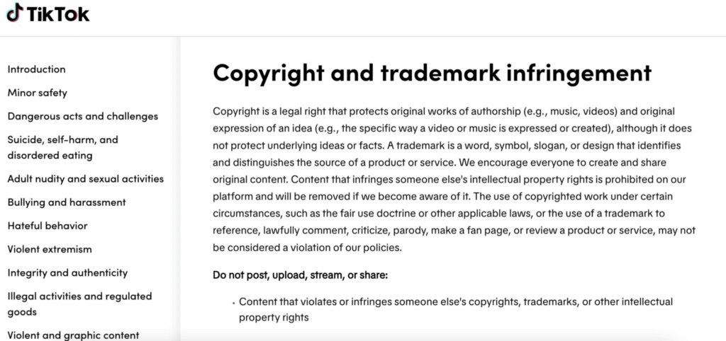 TikTok Copyright infringement